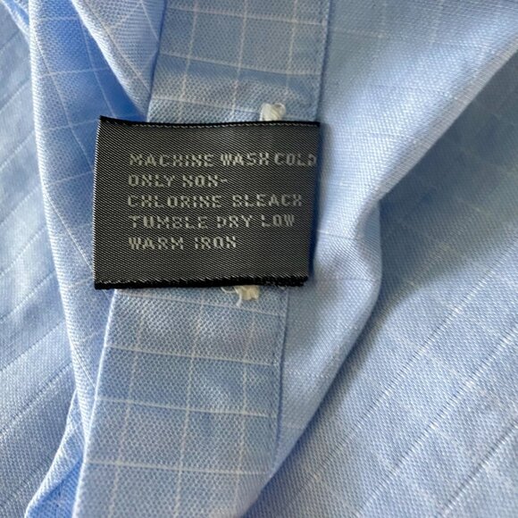 Talbots Blue White Dress Shirt 100% Cotton Long Sleeve Men's 16.5 - Picture 7 of 8